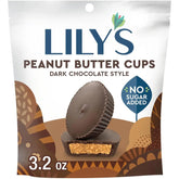 LILY'S Dark Chocolate Style No Sugar Added Peanut Butter Cups, Sweets Bag, 3.2 oz