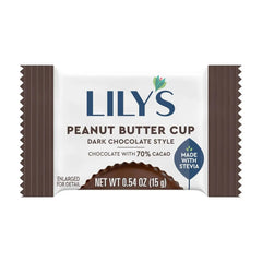 LILY'S Dark Chocolate Style No Sugar Added Peanut Butter Cups, Sweets Bag, 3.2 oz